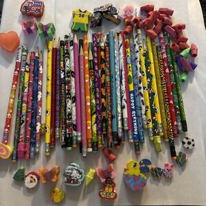 Lot‎ of 80's Vtg Pencils w/ Toppers Variety Holidays Animals  Cartoon